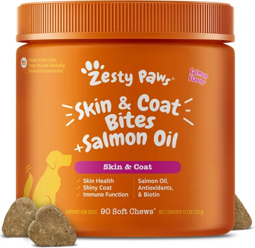 Vista 10 de Zesty Paws Aceite de salmón para perros - Masticables de aceite de pescado