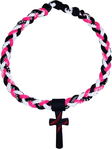 Vista 19 de Collar de cuerda de béisbol con cruz de silicona