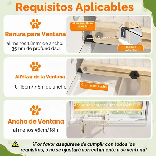 Vista 7 de XiaZ Percha para gatos con ventana, hamaca para interiores, para ventana, marco de madera ajustable, para observación de aves, tomar el sol, ahorrar