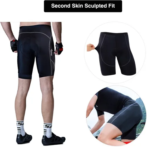 Vista 5 de Sportneer Padded Bike Shorts for Men - 4D Padding Mens Bicycle Cyling Tights Clothing for Road Bike Breathable Absorbent