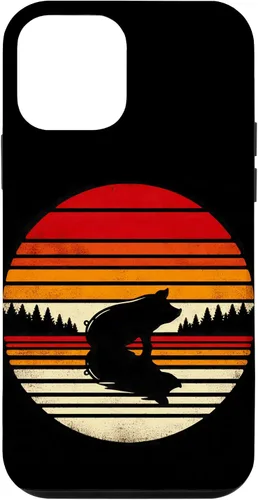 Vista 12 de Funda para iPhone 15 Pig Sunset Retro Style Safari Vintage 70s
