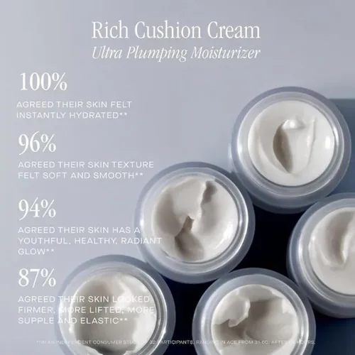 Vista 5 de Summer Fridays Crema Facial Rich Cushion - Crema Reparadora de Barrera Ultra Rellenadora + Prebase de Maquillaje - Infunde la Piel con Rica