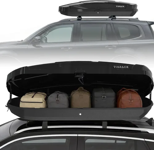 Vista 10 de Caja de transporte de carga de techo de 13 pies cúbicos, techo duro resistente de Shell with Security Keys, Waterproof Rooftop Cargo Box, 56 (L) x