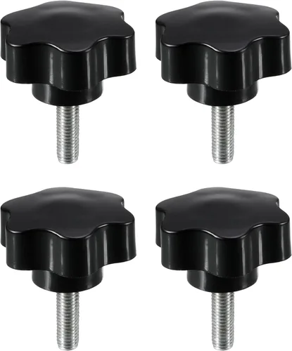 Vista 6 de uxcell 4pcs 1.496 in Dia Plum Hex Shaped Grips Star Knob M8 x 0.630 in rosca macho