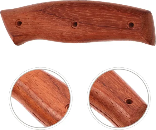 Vista 5 de Zerodeko Mango de repuesto para cuchillo de cocina, mango de reparación de cuchillo de madera, mango de agarre, accesorios de repuesto con tuercas