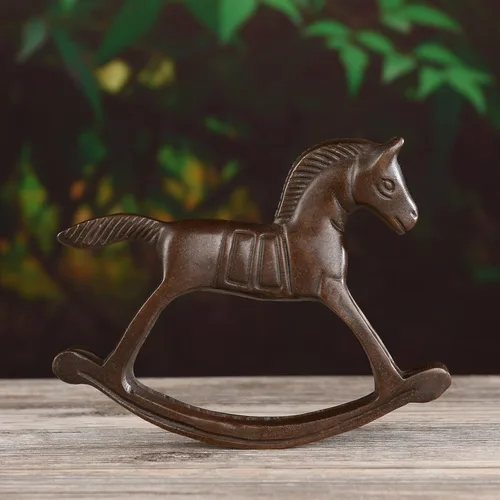 Vista 6 de BRASSTAR Artículos de muebles de caballos mecedores de latón Superficie lisa Meticuloso Patrón decorativo Decoración interior y exterior TQGJPT418