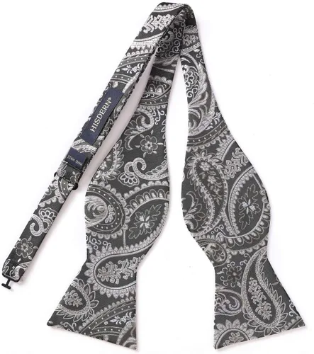 Vista 39 de HISDERN Pajaritas para hombre, corbatín de cachemira para hombre, corbata de lazo y bolsillo cuadrado, juego formal de esmoquin para boda