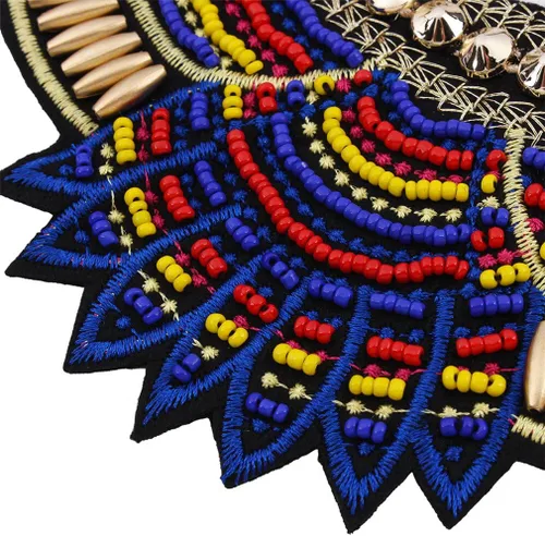Vista 3 de YAZILIND Gargantilla de estilo étnico con múltiples cuentas de mijo para mujer