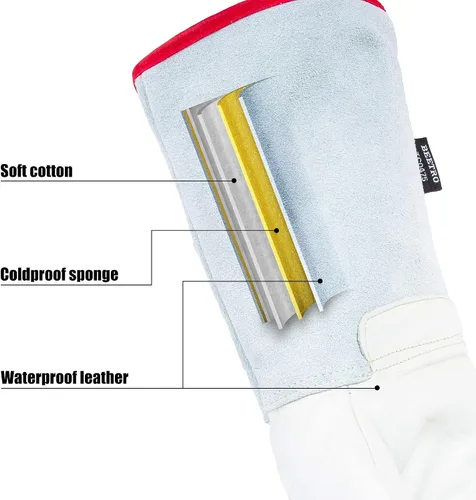 Vista 6 de BEETRO - Guantes anticongelantes de -292℉/-180℃ o superior para manejo de hielo seco, nitrógeno líquido, esponja e interior de algodón
