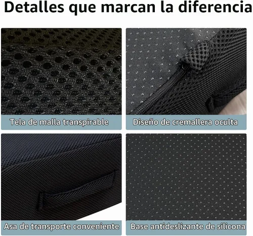 Vista 2 de Cojín de espuma viscoelástica extra gruesa de 6 pulgadas para silla de oficina, asiento elevado de 2 capas para aliviar el dolor de espalda y coxis