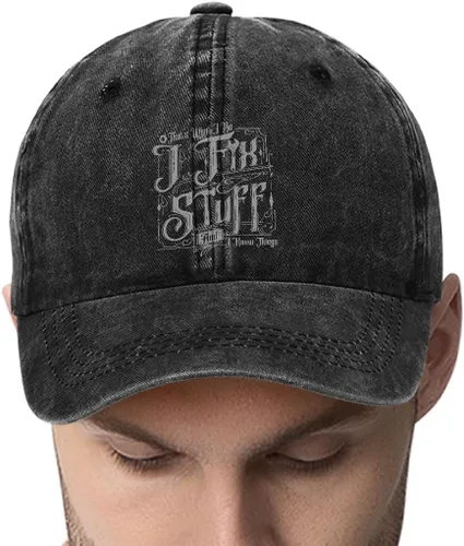 Vista 4 de I Fix Stuff and Know Things Sombrero para hombre, I Fix Things and I Know Stuff Hat, I Fix Things Sombrero 14 (negro)