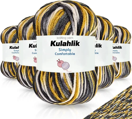 Vista 132 de 50g (1x50g) Hilo Acrílico para Crochet y Tejido, Hilo Degradado Colorido, 1 Rollo de Madejas, Hilo Acrílico Multicolor, Perfecto para Proyectos