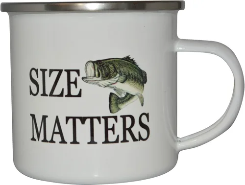Vista 2 de Rogue River Tactical Taza divertida del campamento de la pesca del esmalte que acampa taza de café regalo tamaño importa pescador pescado