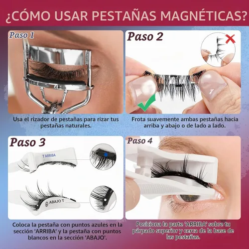 Vista 6 de Mayhug Pestañas magnéticas 3 pares con aplicador y rizador, kit