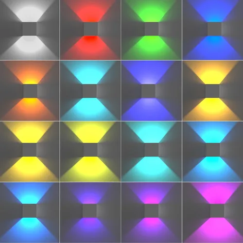 Vista 6 de Luz de Pared LED RGB, Aplique de Pared con Batería de 6000mAh, 16 Colores, Recargable, Control Remoto, Regulable, Magnética, Luz de Pared RGB-1