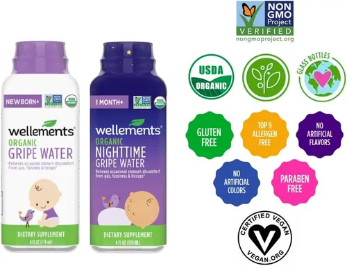 Vista 7 de Wellements Agua Anisada Orgánica para Bebés Pack Combo Día y Noche (4 fl oz) - Agua Anisada para Lactantes Recién Nacidos Calma las Molestias