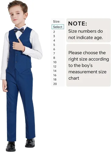 Vista 2 de Plavict Traje formal para niños, ajustado, para llevar anillos de boda, con cintura ajustable