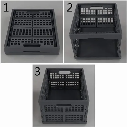 Vista 3 de Idotry - Paquete de 3 cajas de almacenamiento plegables de 15 L, cesta
