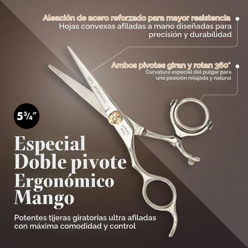 Vista 3 de Olivia Garden SwivelCut - Tijeras de peluquería profesionales para zurdos