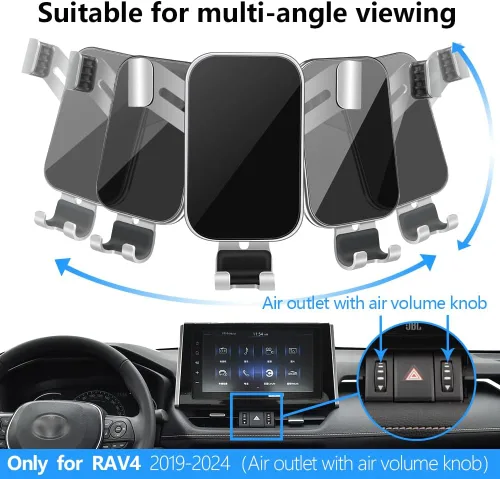 Vista 5 de LUNQIN - Soporte de teléfono para automóvil para Toyota RAV4 XLE Premium Adventure TRD Off-Road Limited 2019-2025 y RAV4 Hybrid XSE Limited