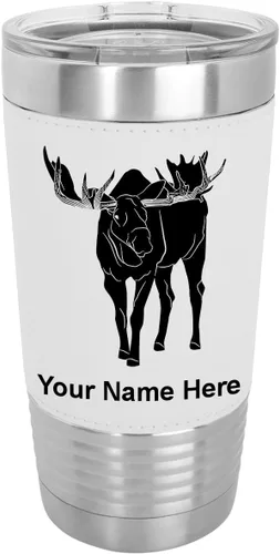 Vista 22 de LaserGram Vaso aislado al vacío de 20 onzas, alce, grabado personalizado incluido (piel sintética, estilo béisbol)