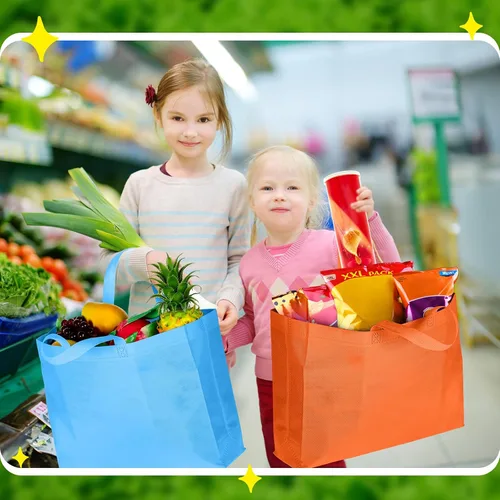 Vista 7 de Silkfly 100 bolsas tejidas reutilizables de Halloween a granel, bolsas de compras de otoño de Acción de Gracias, bolsas de compras para cumpleaños