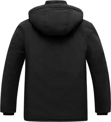 Vista 2 de Wantdo - Abrigo de invierno acolchado para hombre, chaqueta parka con capucha y forro