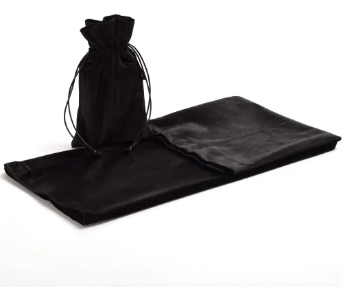 Vista 4 de BLESSUME Wizard Tarot Mantel y bolsa Cuadrado Azul Tarot Paño Negro