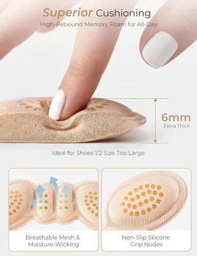 Vista 4 de Almohadillas para el talón para zapatos demasiado grandes: agarre antideslizante para el talón Zapatos de mujer (4 pares) - Insertos acolchados que