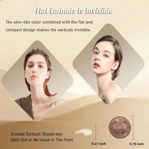 Vista 2 de Xmenha Mini auriculares invisibles para dormir, inalámbricos, con Bluetooth, invisibles, pequeños, pequeños, discretos, ocultos, para trabajar