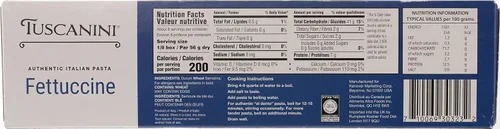 Vista 2 de Tuscanini Auténticos fideos italianos de pasta fettuccine de 16 onzas (paquete de 4) hechos con trigo duro de primera calidad