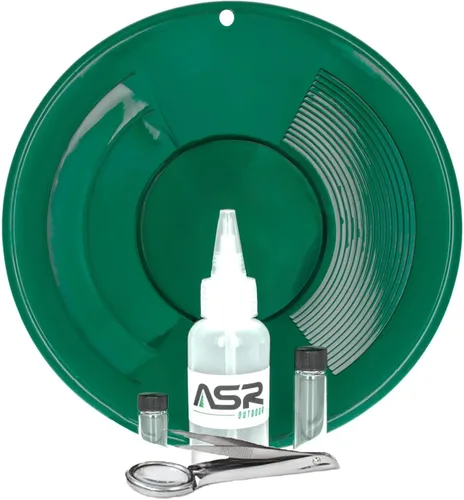 Vista 4 de ASR Outdoor Batea para Oro Prospección de Oro Kit para Principiantes, Herramientas de Recolección, 5 Piezas Azul