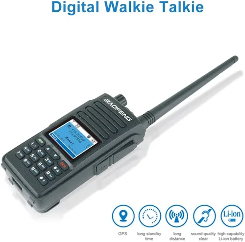 Vista 6 de Baofeng DM-1702 con GPS 5W Digital y Analógico Radio bidireccional Banda dual y modo dual DMR Walkie Talkie Ranura de tiempo dual Tier I y II DM1702