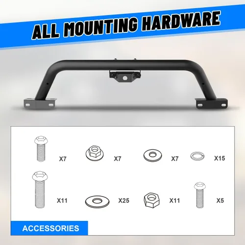 Vista 5 de ROXX Bull Bar - Barra protectora delantera para accesorios Ford Bronco, protector de parachoques delantero, barra atornillable todoterreno 3B.