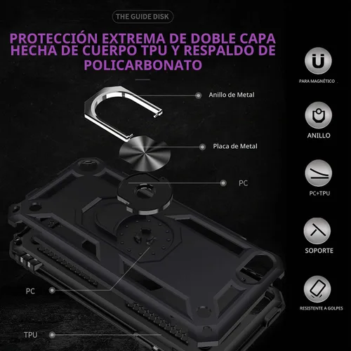 Vista 6 de ULAK Funda compatible con iPod Touch 7/6/5 con 2 protectores de pantalla HD, híbrida resistente a prueba de golpes con soporte integrado para iPod