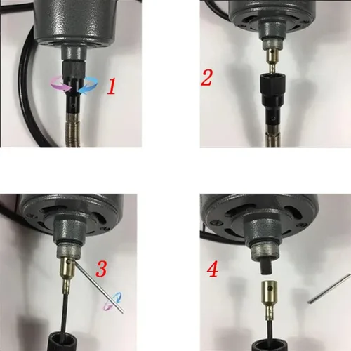 Vista 6 de 2 cables de eje flexible interior de 5/32 pulgadas para herramienta de molienda rotativa con 2 cepillos de carbono, accesorio de eje flexible