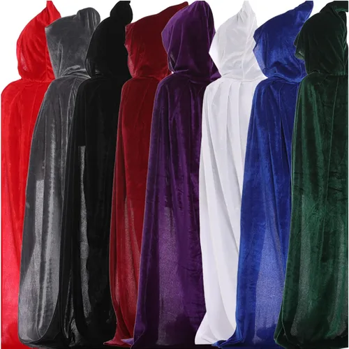 Vista 7 de Uttpll Capas de terciopelo para niños, capa con capucha para Navidad, Halloween, fiesta de cosplay