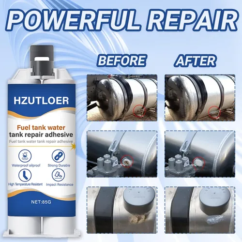 Vista 3 de Kit adhesivo de reparación instantánea de combustible y tanque de agua de 2.87 onzas, impermeable, resistente a altas temperaturas para automóviles