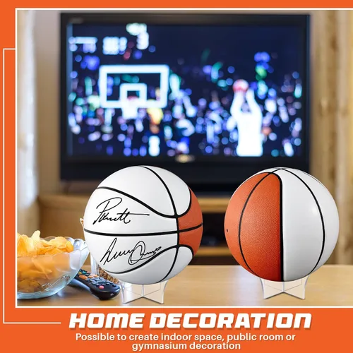 Vista 6 de Hiboom 1 Set Autograph Basketball with Acrylic Stand 1/3 marrón