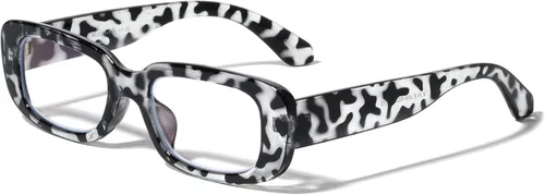 Vista 6 de V.W.E. Gafas rectangulares gruesas para mujer, lentes transparentes, marco de gafas de moda, protección UV anti-azul