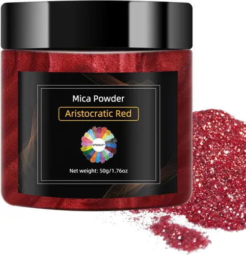 Vista 7 de Polvo de mica, pigmento de 30 colores, polvo de mica natural de grado cosmético brillante para resina epoxi/bombas de baño/vela/jabón, brillo