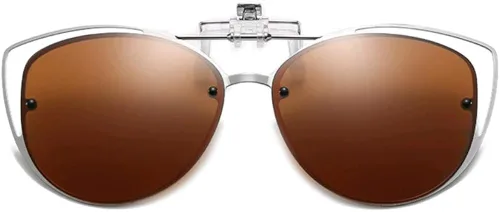 Vista 2 de FEISEDY Gafas de sol polarizadas ojo de gato clip en gafas de sol con función Flip up para gafas graduadas B2670