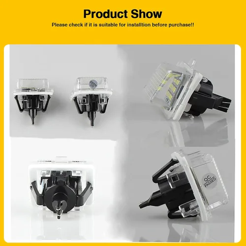 Vista 6 de Apmat - Conjunto de carcasa de lámpara de matrícula LED completa compatible con Mercedes-Benz W204 W204 5D W212 W216 W221 C E S CL Class Error