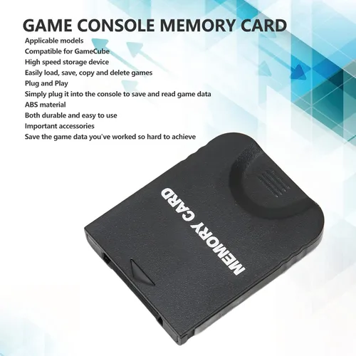 Vista 2 de Tarjeta de memoria de juego de alta velocidad para Gamecube Plug and Play Accesorios de datos (64 MB (1019 bloques)