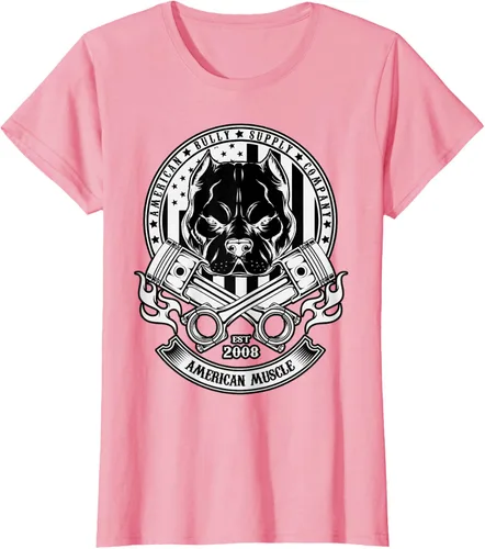 Vista 11 de American Muscle - Camiseta de cabeza dura Pit Bull American Bully, Negro, S