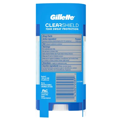 Vista 11 de Gillette antitranspirante y desodorante para hombres, 72 horas de protección contra el sudor y el olor, frescura duradera, tecnología anti-marcas