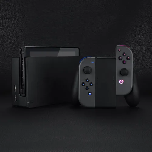 Vista 6 de eXtremeRate 7 Colors 9 Modes NS Joycon DFS LED Kit, Multi-Colors Luminated Black Classical Symbols ABXY Trigger Face Buttons for Nintendo Switch &