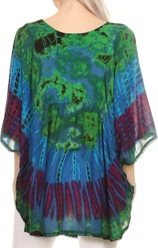 Vista 2 de Sakkas Sunia Tie Dye - Blusa de manga caftán