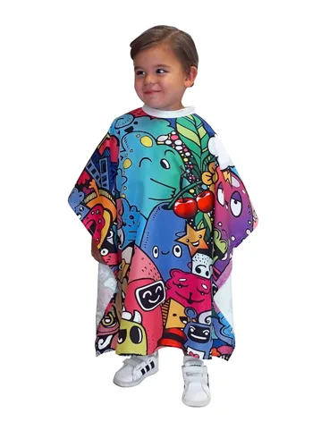 Vista 2 de Betty Dain Little Friends - Capa de corte de pelo para niños, 30 pulgadas de ancho x 36 pulgadas de largo, perfecta para niños y niñas, 100%