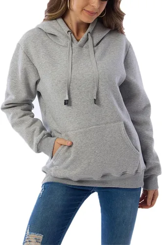 Vista 3 de Malajisi Sudadera con capucha para mujer, forro polar, sherpa, para invierno, casual, ajuste holgado